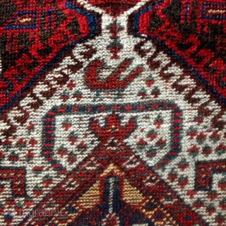 Antique Khamseh rug, 236x152, natural colours, even low pile, condition as to be seen, carefully washed, ready to share his soul with you.          