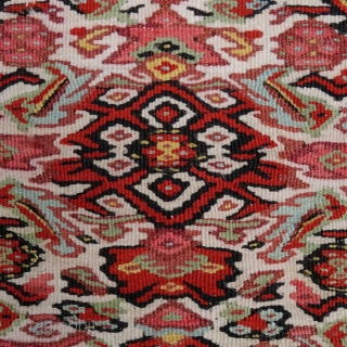 Antique Senneh kilim, 192x129cm, extremely fine woven, saturated, natural colours, mint condition, carefully handwashed, ready to embellish your home.              