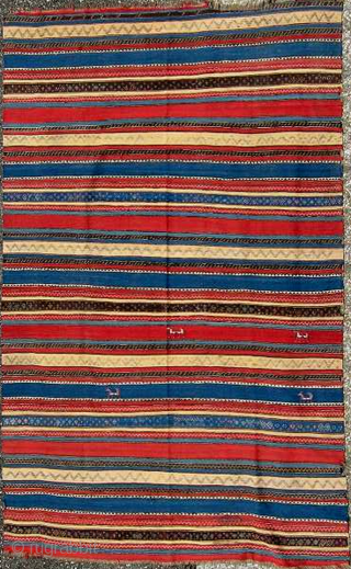Chiyi Palaz,circa 1870 or older, 310x188cm, most saturated colours, extremely fine weave.

The Chiyi Palaz is considered as one of the main dowry objects, It has been used as a curtain or a  ...