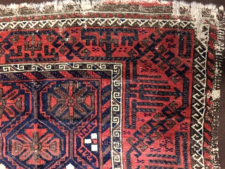 Baluch Rug Circa.1900 mounted on Canvas.possible to send larger images.                       