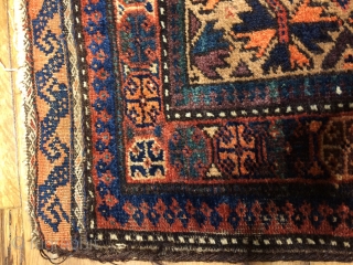 Beluch yastik with original backing  size 83x49 cm  early 20.century  good condition                  