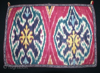 1850th Uzbek adras Ikat fragment, it is excellent piece, as a collector, superb natural dyes colours.and design. It can be very good decorative piece. it is silk warp cotton weft. Very cute ...