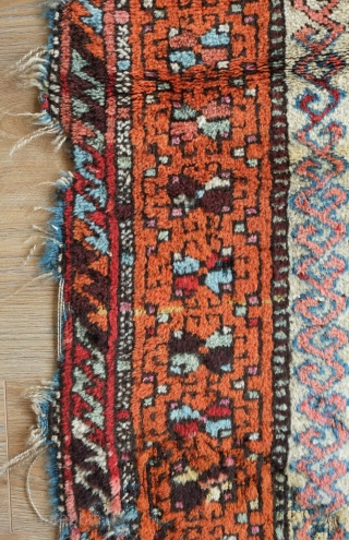Anatolian Kurdish rug, 3rd quarter of the 19th century.  Less common two sandik or compartment design.  Good age and colors.  124 x 221 cm      