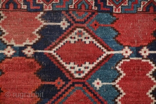 Mid 19th century Ersari torba. Beautiful colors with ikat design.

1'4" x 5'1" or 41 x 155cm
                 