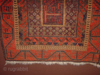 1880 fine baluch prayer rug, some corosion, great natural colors, original kelimendings and original fine selvedges, no repairs
93x140cm
3.1x4.7ft               