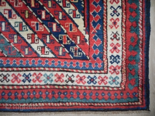 South Caucasian Kazak Rug with diagonal stripes, 6.5 x 3.10 ft (196x120 cm), full pile and in very good condition. 19th century. www.rugspecialist.com          