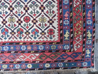 Caucasian Shirvan Rug, 5.2x3.9 ft (157x117), late 19th Century, Good Condition, as found. www.RugSpecialist.com, Gallery: Binbirdirek Mah, Peykhane Cd, Ucler Sk, Ersoy Han, 48/2, Sultanahmet, Istanbul, 34122, Turkey.  (Appointments Recommended)  