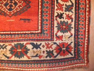 Antique Caucasian Borchalo Kazak Rug, 9 x 4.11 ft, mid 19th Century, good condition, untouched.                  