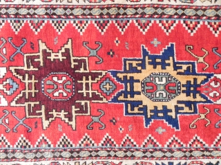 Antique Caucasian Kazak Rug with Lesghi Stars - 2, Excellent condition with full pile, second half 19th century.               