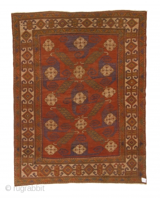 A Phenomenal Antique Caucasian Pinwheel Kazak Rug, ca late 19th Century, 5'6" x 7'1" (167x217 cm), Very good condition, approx 99% Original, 1% old repiling that is hard to notice. 
The rug  ...