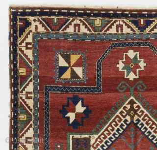 Antique Caucasian Kazak Rug, 4'9" x 7' - 146x215 cm, ca 1900-1910. Very good condition, all original, even medium pile. It was hanging on a wall for most of its life. Inventory  ...