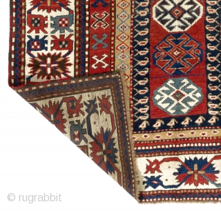 Antique Caucasian Kazak Rug, 5'2" x 8'2" - 158x251 cm,  ca 1875. no 4086                  
