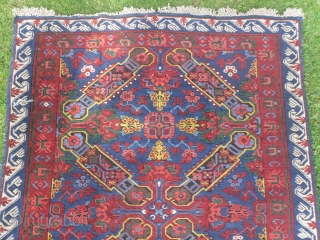 Caucasian Seichur Runner, 11.6 x 3.6 ft (352x110 cm), Full pile and very good condition, original with no repairs, fantastic colours, one small slit in the lower end which can easily be  ...