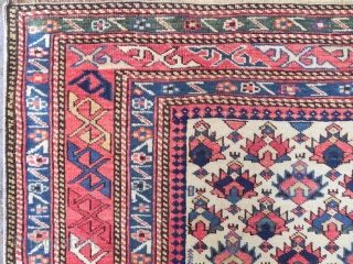 Fine Antique Caucasian Shirvan Rug, 170x122 cm (5.6x3.10 ft). The rug has no more than 1% restoration! please look at the last photo which is taken the day it was acquired, before  ...
