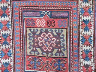 Caucasian Kazak Rug, 244x122 cm (8x4 ft), late 19th century.                       