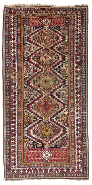 Large Antique Caucasian Shirvan Rug in immaculate condition. 5'4" x 11' Ft - 162x335 cm                  