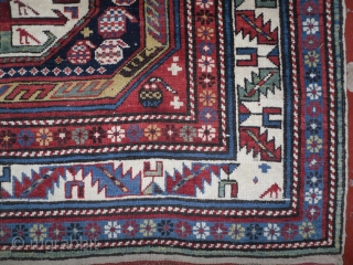 shirvan baku long rug. 19th century. as found, untouched, virgin, not restored, not washed, dusty                  