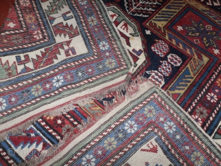 shirvan baku long rug. 19th century. as found, untouched, virgin, not restored, not washed, dusty                  