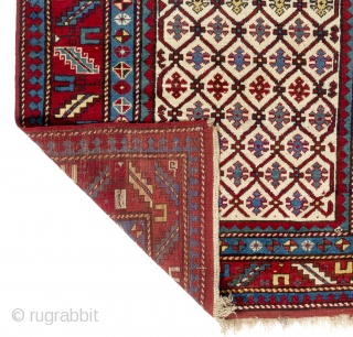 Antique Caucasian Kazak Rug, 4 x 7.2 Ft  (123x216 cm). Excellent original condition, no repairs, no issues, full pile, soft lustrous lambswool, clean and ready to go. Purchased from a NY  ...