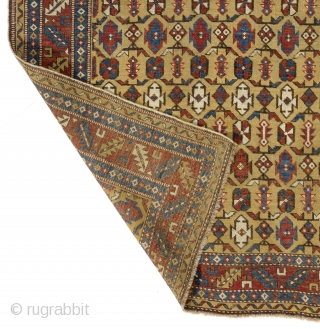 Antique Caucasian Shirvan Rug, 124x146 cm (4.1 x 4.8 ft)                       