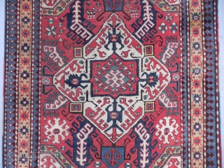 A Caucasian Karabagh Kasim Ushag Rug, 4 x 7.5 ft (122x229 cm), 19th Century.                   