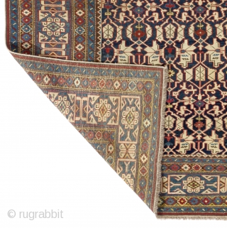 Very Fine Antique Kuba Konaghend Rug, Northeast Caucasus, Dated 1867 AD, 4.2 x 5.8 Ft (127x174 cm). Near perfect condition, no issues. Probably the best of this type we have seen.   ...