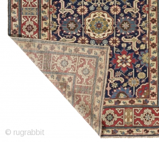 Exceptional Antique Afshan Kuba long Rug with kufic border, Northeast Caucasus, first half 19th century, 
127x284 cm (4'2" x 9'4"). Please contact for more info.        