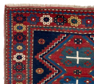 Antique Caucasian Kazak Rug. 4'6" x 7' (136x210 cm), ca 1910, all original, very good  condition, full pile.              