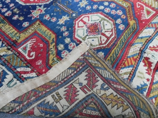Just out of a European Estate! A powerful and extraordinarily well preserved antique Caucasian Shirvan Runner rug in German condition; all original, with full thick pile, not washed, not restored. 3.9x10.10 ft  ...