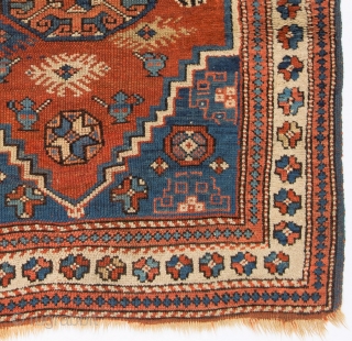 Antique West Anatolian Kozak Rug, 3'4" x 3'9" (102x114 cm). Good condition, all original as found in England.               