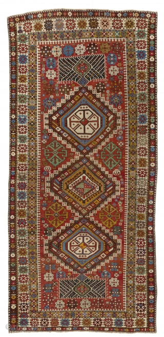 Antique Caucasian Shirvan Rug, 4'3" x 9'  (130x275 cm)                       