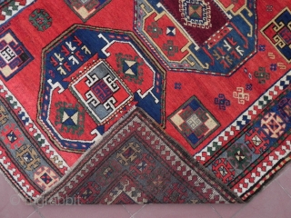Caucasian Kazak Rug, 7.7x5.9 ft, good condition and full pile, late 19th century.  www.RugSpecialist.com                  