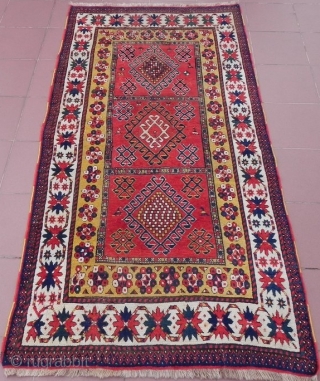 Caucasian Borchalo Kazak Rug, 19th century, 233x120 cm (7.6x3.9 ft). www.RugSpecialist.com                      