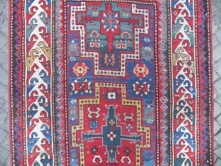 Antique Caucasian Kazak Rug, 209x142 cm (6.8x4.6 ft), 19th Century, Good Condition. www.RugSpecialist.com                    