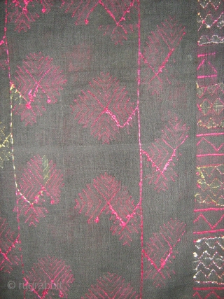 Swat Kohistan shawl,silk embroidery on cotton, almost perfect condition,cm.95x255                        