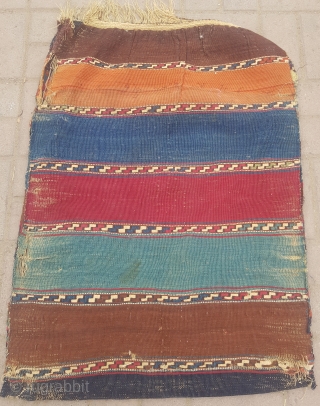 Anatolian grain bag with rich colors,beautiful kilim backing.Good condition as found without any work done.E.mail for more info and pics.             