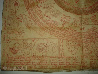 Tantrik Path or Devi Path,From Gujarat India.Inscribed all over with Yantra and Mantras,these works were painted entirely by the Tantriks priests(Sadhakas)for the personal worship and for attaining spiritual powers(Siddhis),Made on Paper,Condition is ...