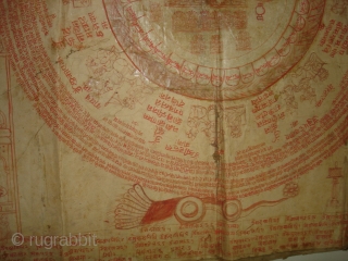 Tantrik Path or Devi Path,From Gujarat India.Inscribed all over with Yantra and Mantras,these works were painted entirely by the Tantriks priests(Sadhakas)for the personal worship and for attaining spiritual powers(Siddhis),Made on Paper,Condition is ...
