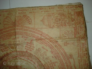 Tantrik Path or Devi Path,From Gujarat India.Inscribed all over with Yantra and Mantras,these works were painted entirely by the Tantriks priests(Sadhakas)for the personal worship and for attaining spiritual powers(Siddhis),Made on Paper,Condition is ...