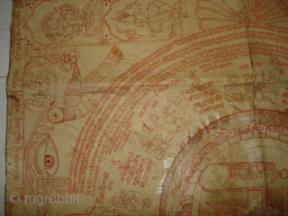 Tantrik Path or Devi Path,From Gujarat India.Inscribed all over with Yantra and Mantras,these works were painted entirely by the Tantriks priests(Sadhakas)for the personal worship and for attaining spiritual powers(Siddhis),Made on Paper,Condition is ...