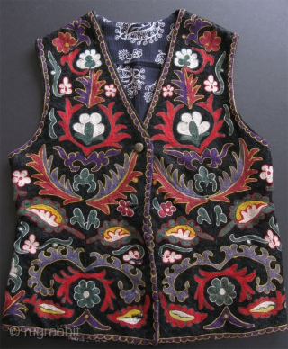 Samarkand chain stitch embroidery womens vest.