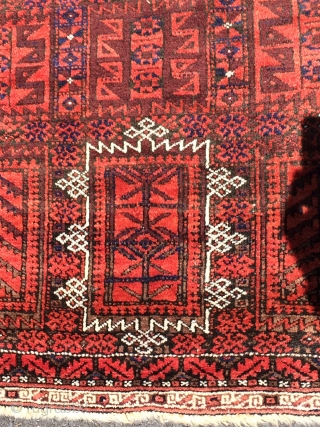 Beautiful Antique Baluch rug, Timuri or Yaqub Khani Tribal Design - 36"x 68".  Over all very good pile. Secure ends. Some minor brown erosion.  All natural dyes. No repairs or  ...