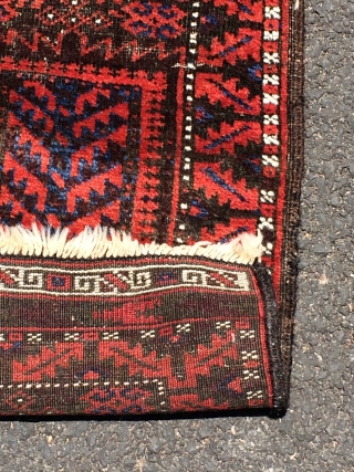 Beautiful Antique Baluch rug, Timuri or Yaqub Khani Tribal Design - 36"x 68".  Over all very good pile. Secure ends. Some minor brown erosion.  All natural dyes. No repairs or  ...