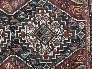 Beautiful Qashqai rug - 40" x 70'
Excellent condition. No holes, cuts, repairs or fading. Shots in indirect and direct light.
(Don't know why they display sideways!?)        