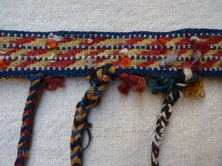 Qashqai horse neck band, 115x4cms, natural colours, complete original condition with authentic horsey smell.
