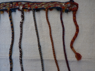 Qashqai horse neck band, 115x4cms, natural colours, complete original condition with authentic horsey smell.
