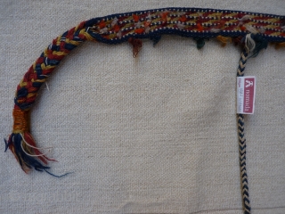Qashqai horse neck band, 115x4cms, natural colours, complete original condition with authentic horsey smell.