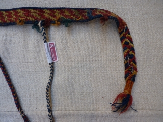 Qashqai horse neck band, 115x4cms, natural colours, complete original condition with authentic horsey smell.