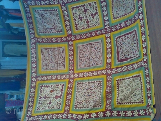 old appliQue rallis locally named as CHANDUA..it is part of dowry in a girls wedding..it mostly found in thar desrt of western rajasthan on border of pakistan or it founded in kutch ...