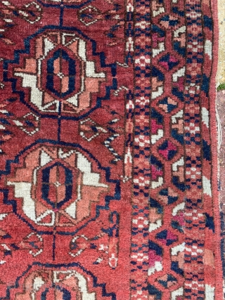 turkmen wedding rug..odd one
good in pile need a good wash!                       